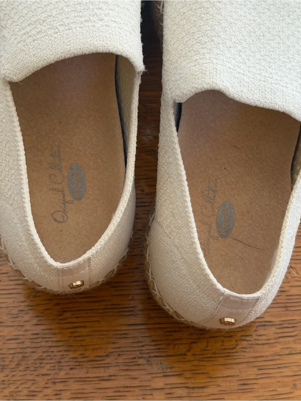 Dr School's Neutral Espadrille Slip-On Flats - Beige Canvas
